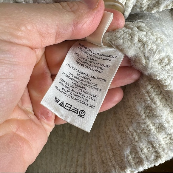 Free People Chunky Thick Cream Cardigan Womens Large - Picture 11 of 11